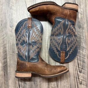 Ariat Brown and Blue Western Boots